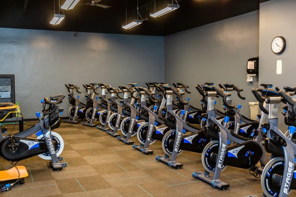 Southwest_Multiple Spinning Stationary Bikes in gym